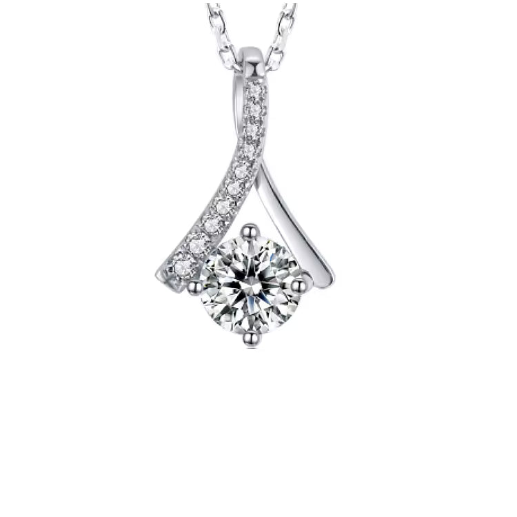 1 CT Moissanite Drop Style Necklace GRA Certified