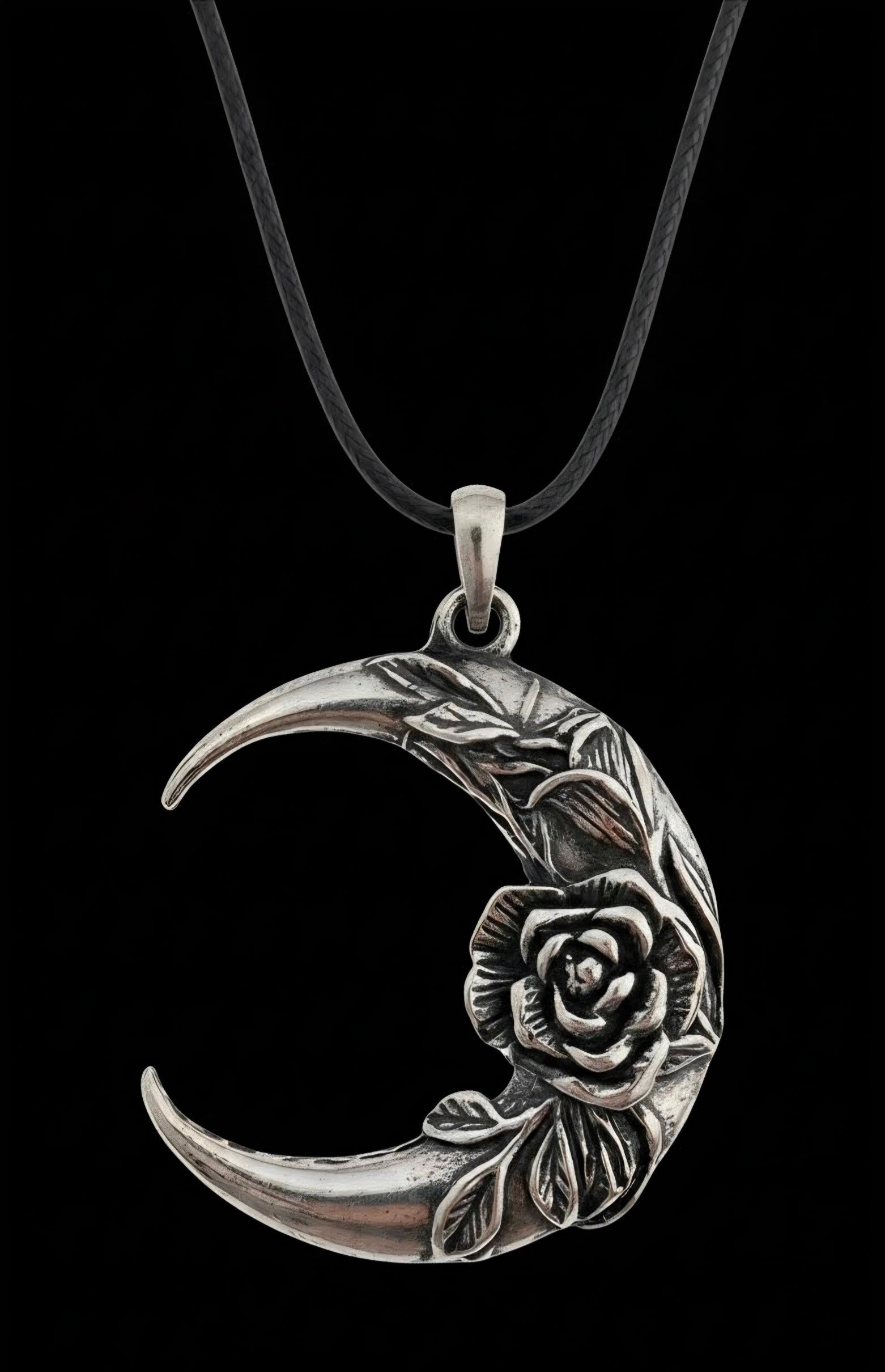 Moon Pendant Cord Necklace