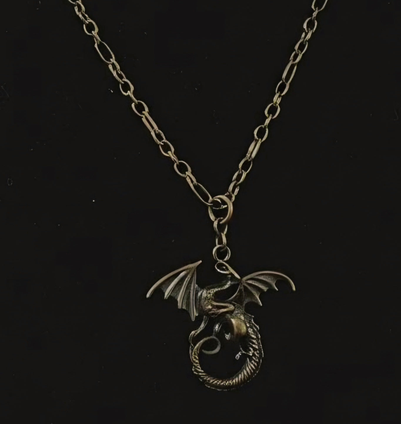 Antique Bronze Dragon Necklace