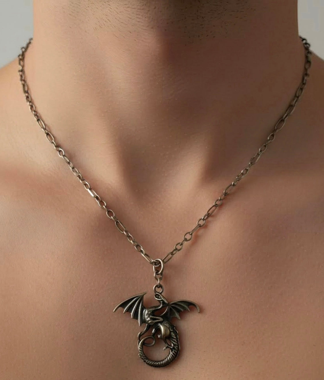 Antique Bronze Dragon Necklace