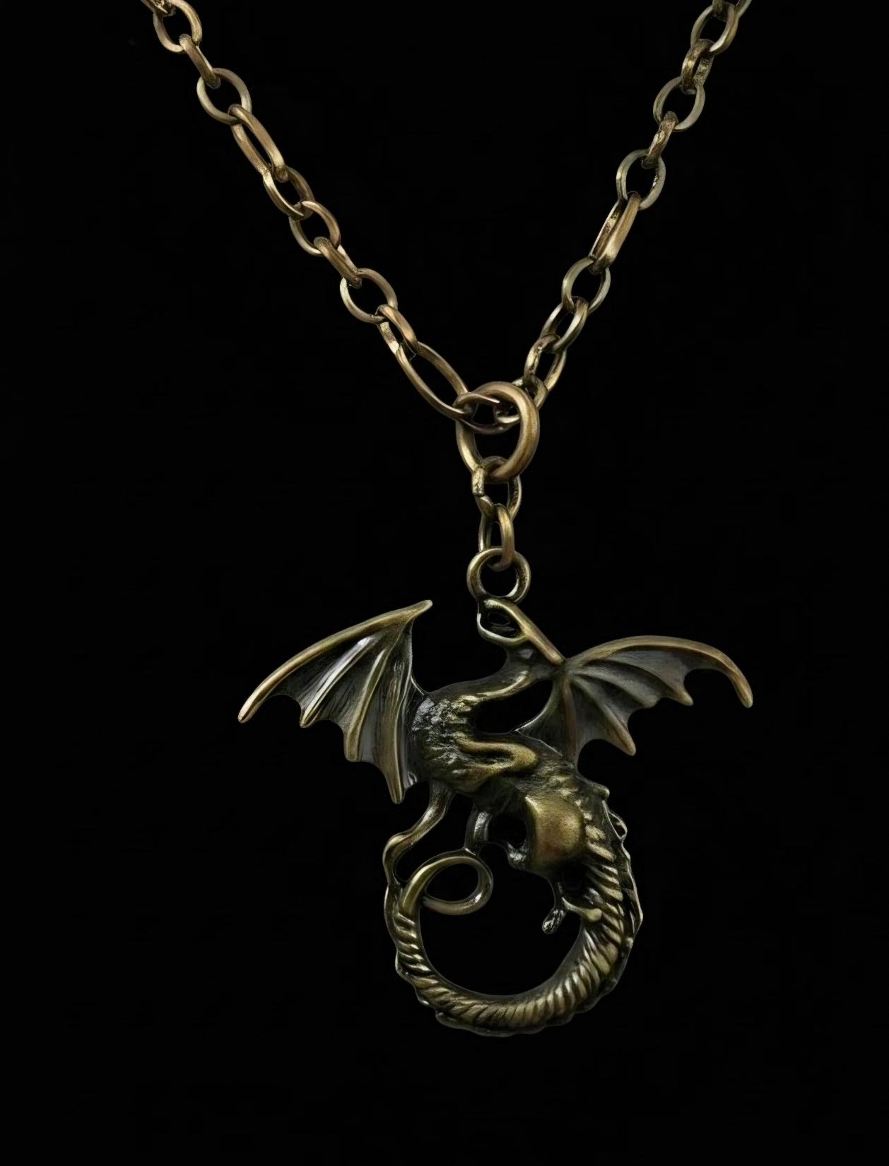 Antique Bronze Dragon Necklace