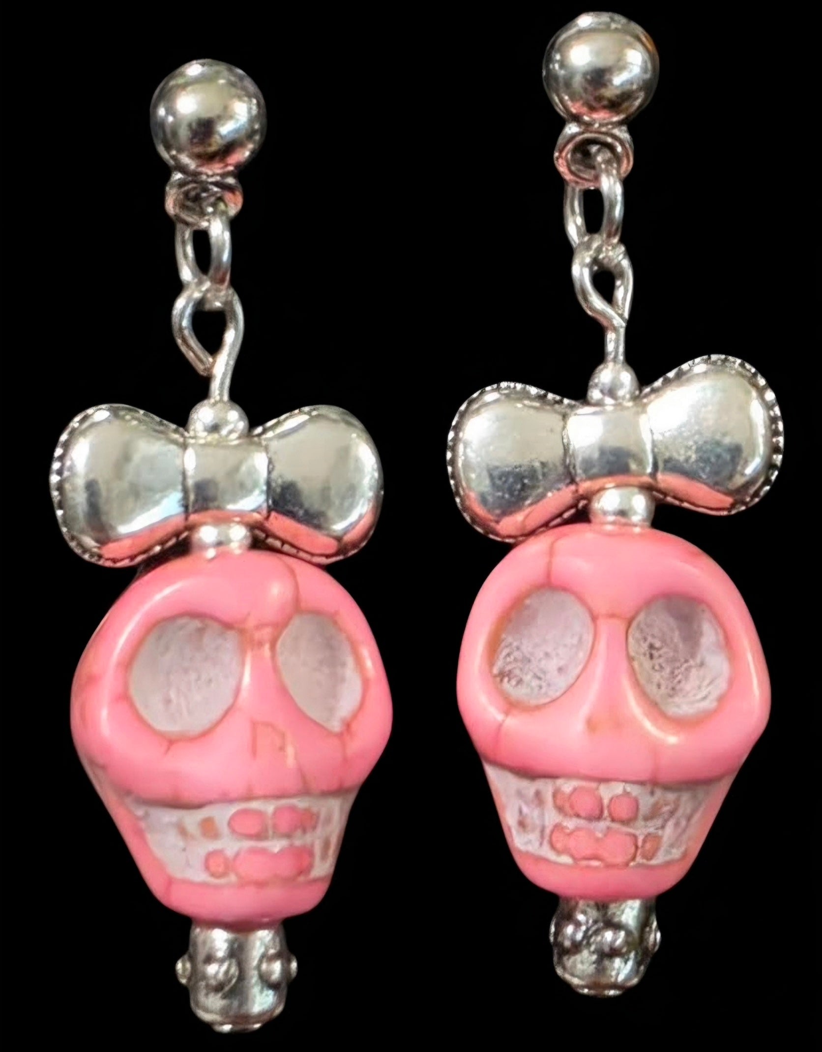 Pink Skull Earrings