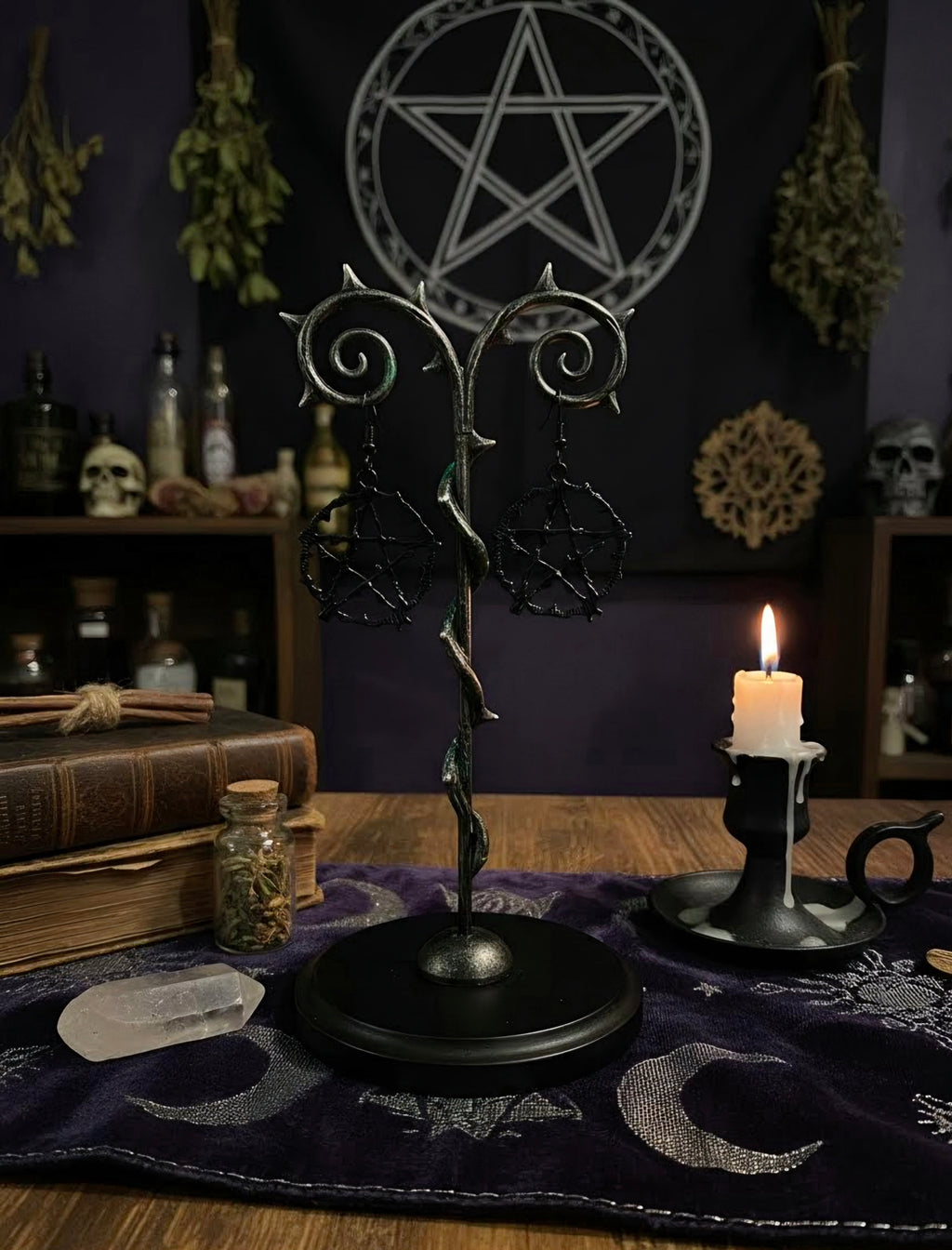 Pentagram Dangle Earrings