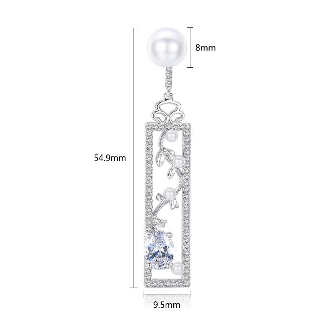 Pearl and Opal Long Earrings