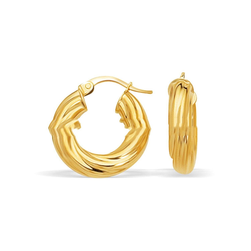Luxury Gold Twist Hoop Earrings