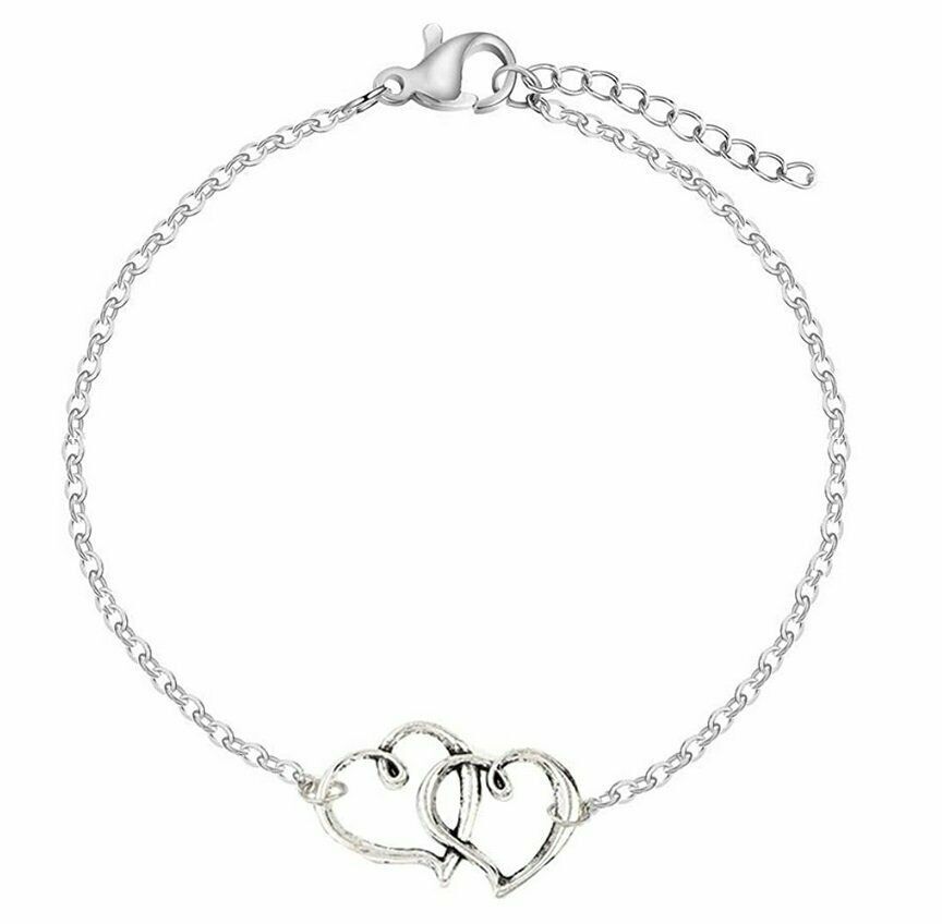 Double Heart Arrow Ankle Bracelet