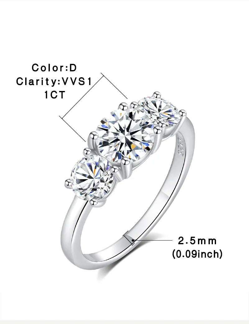 S925 Moissanite Sterling Silver Ring