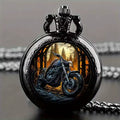 Black Motorcycle Pocket Watch