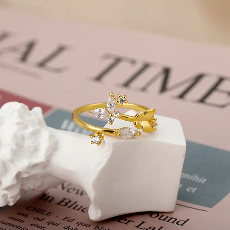 Fresh Flower Zircon Ring