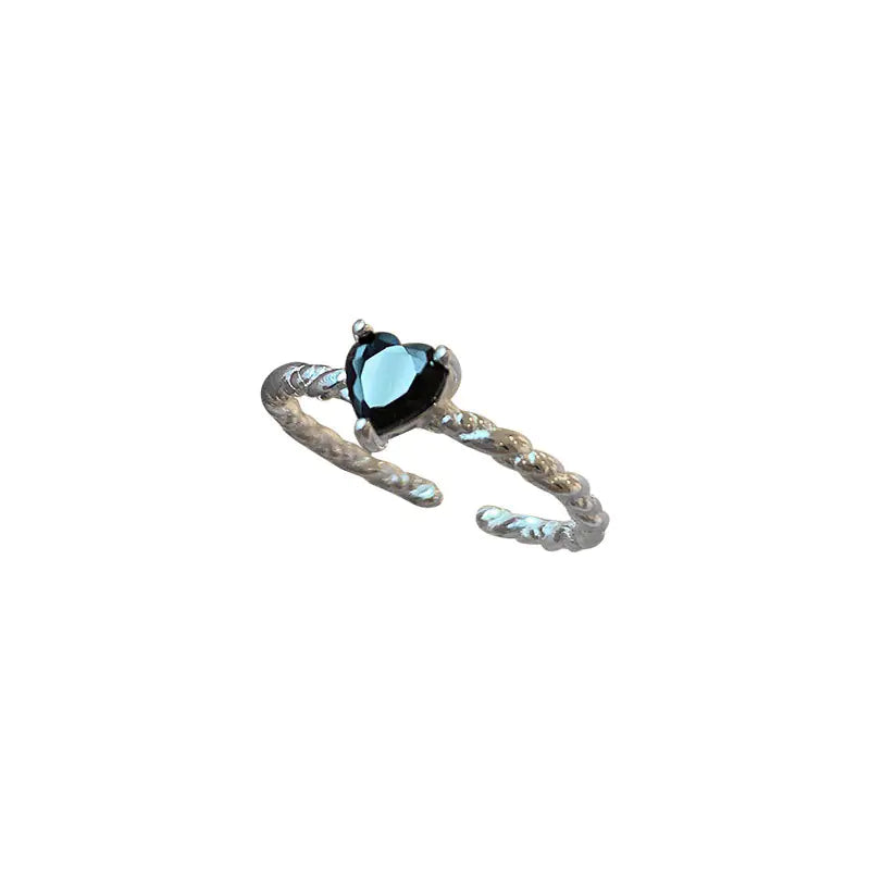 Black Zirconia Love Twist Ring