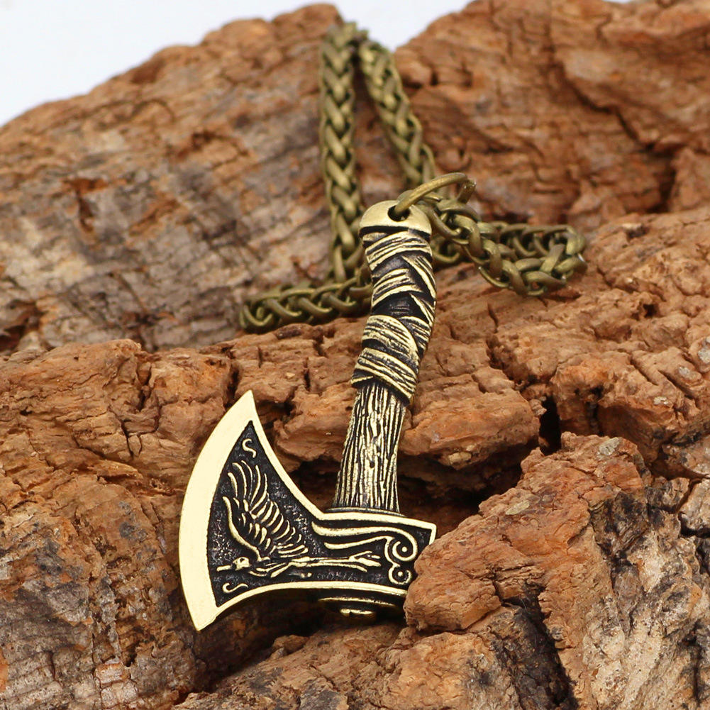 Viking Celtic Axe Pendant Chain Necklace