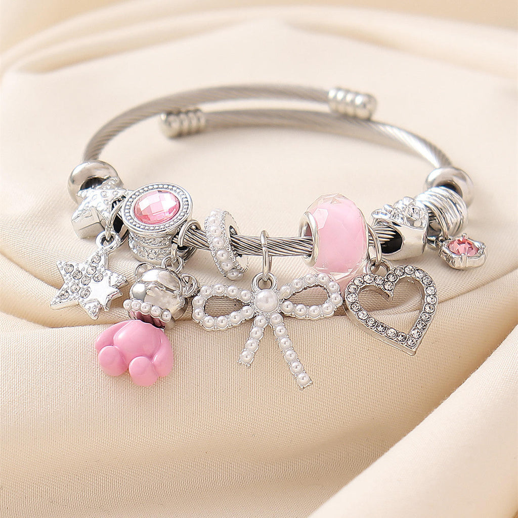 Multi Charm Bracelet Bow Bear Star
