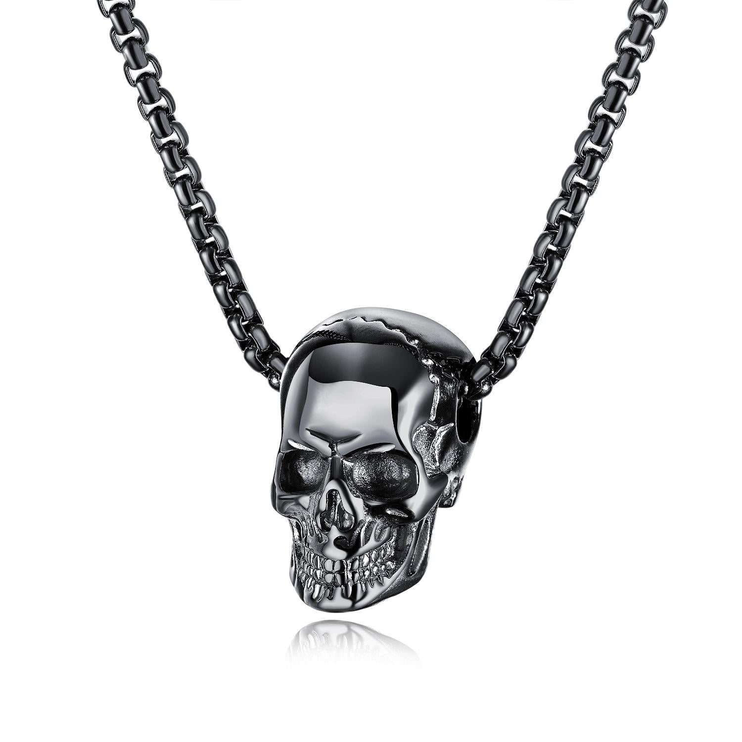 Goth Style Single Skull Chain Necklace