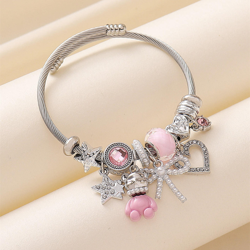 Multi Charm Bracelet Bow Bear Star