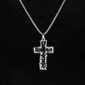 Gothic Punk Silver Cross Pendant Necklace