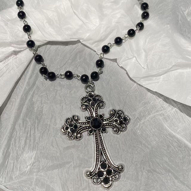 Goth Punk Style Beaded Chain with Pendant