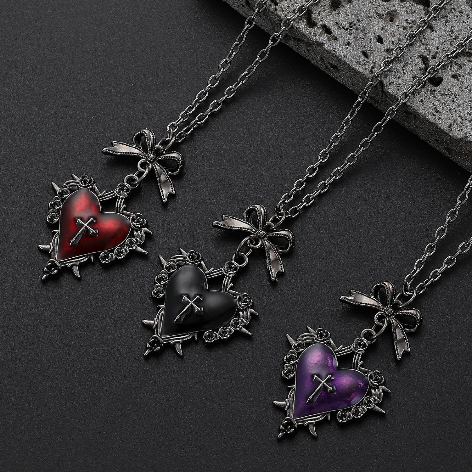 Goth Punk Heart Necklace