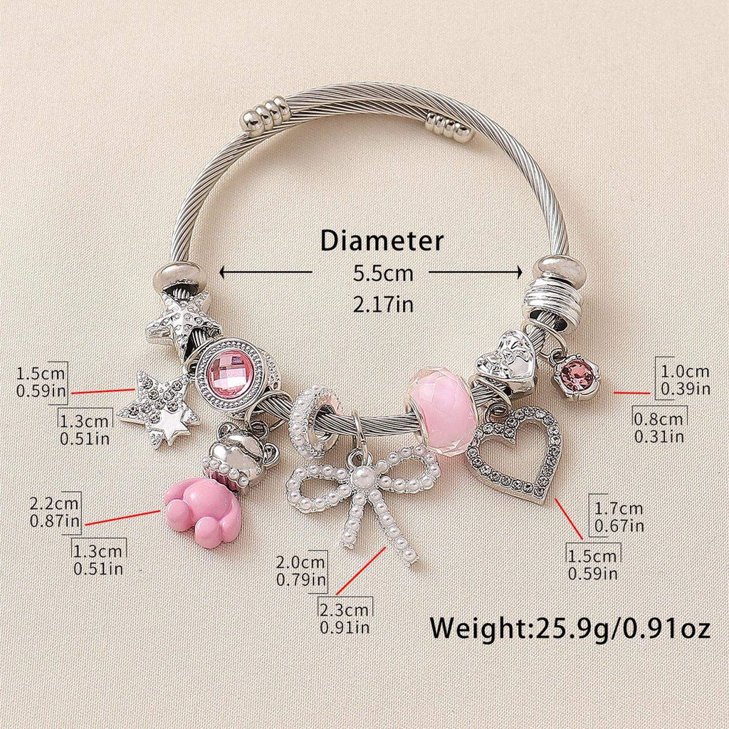 Multi Charm Bracelet Bow Bear Star