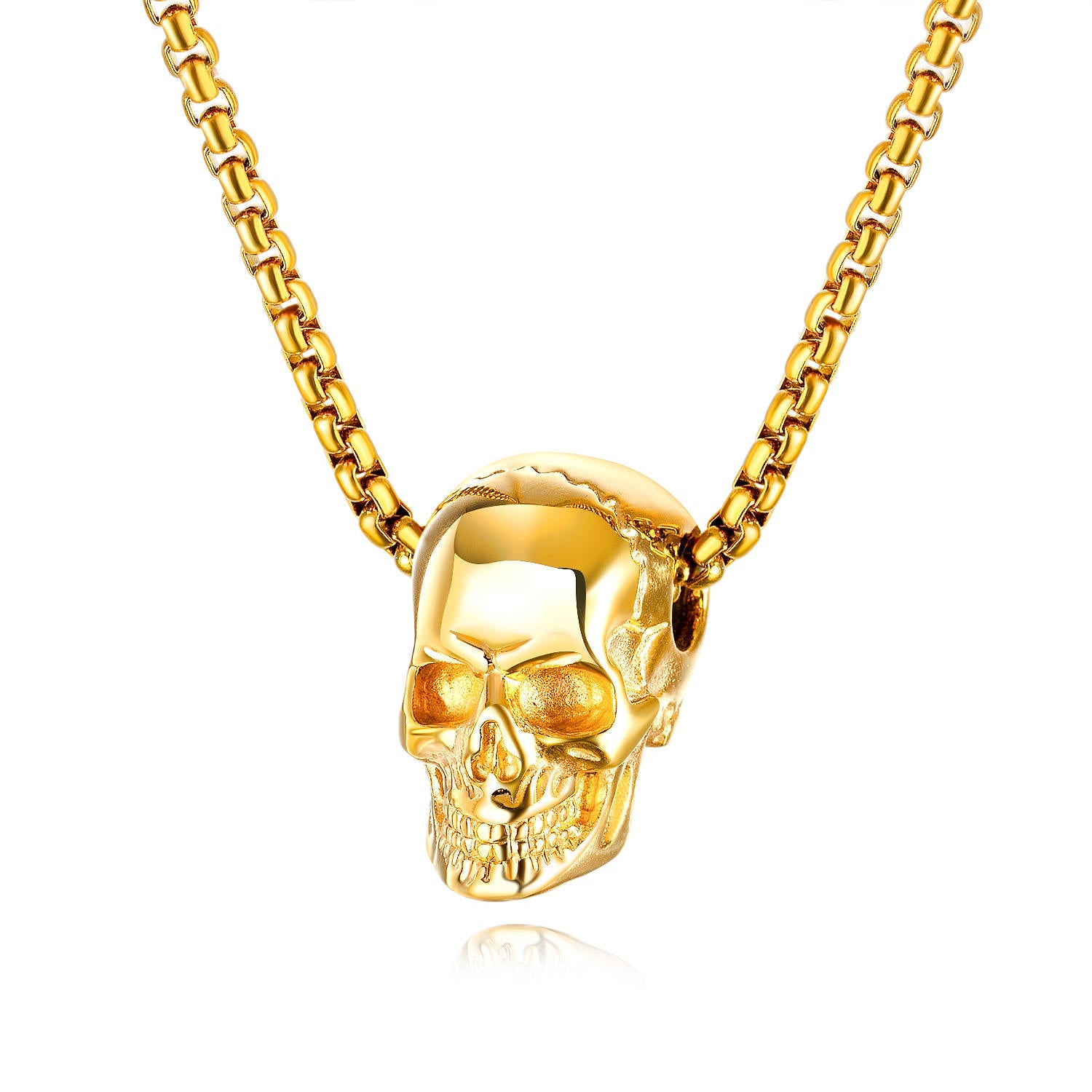 Goth Style Single Skull Chain Necklace