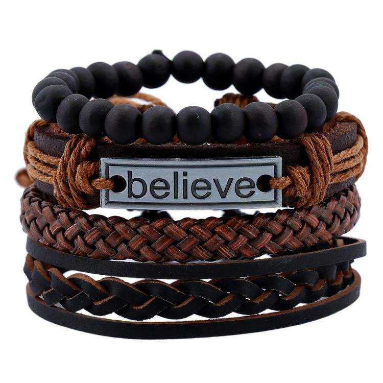 Leather Believe Faith Bracelets