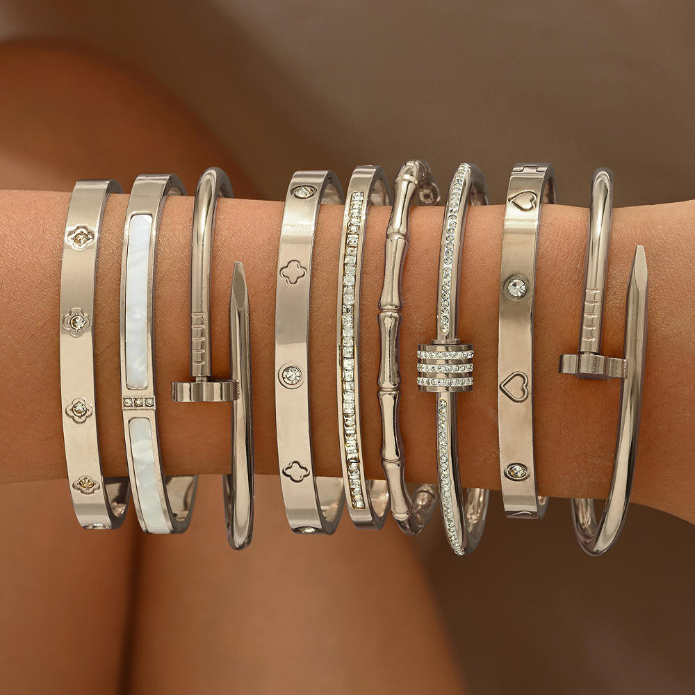 Chunky Silver Bangles