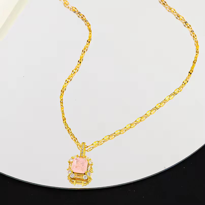 Pink Diamond Collarbone Chain