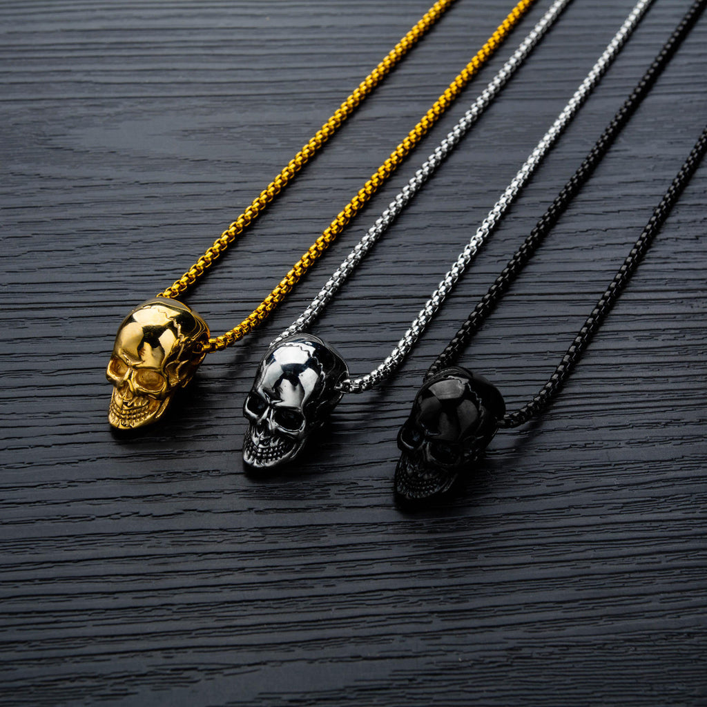 Goth Style Single Skull Chain Necklace