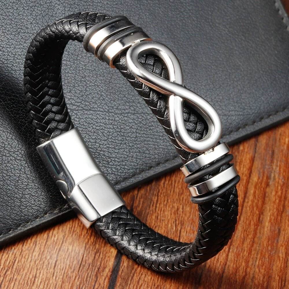 Infinity Loop Leather Bracelet