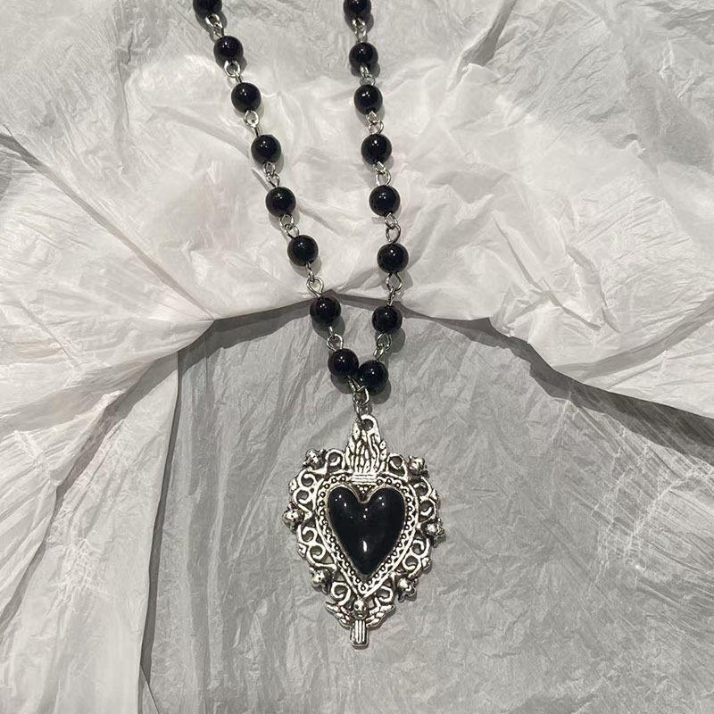 Goth Punk Style Beaded Chain with Pendant
