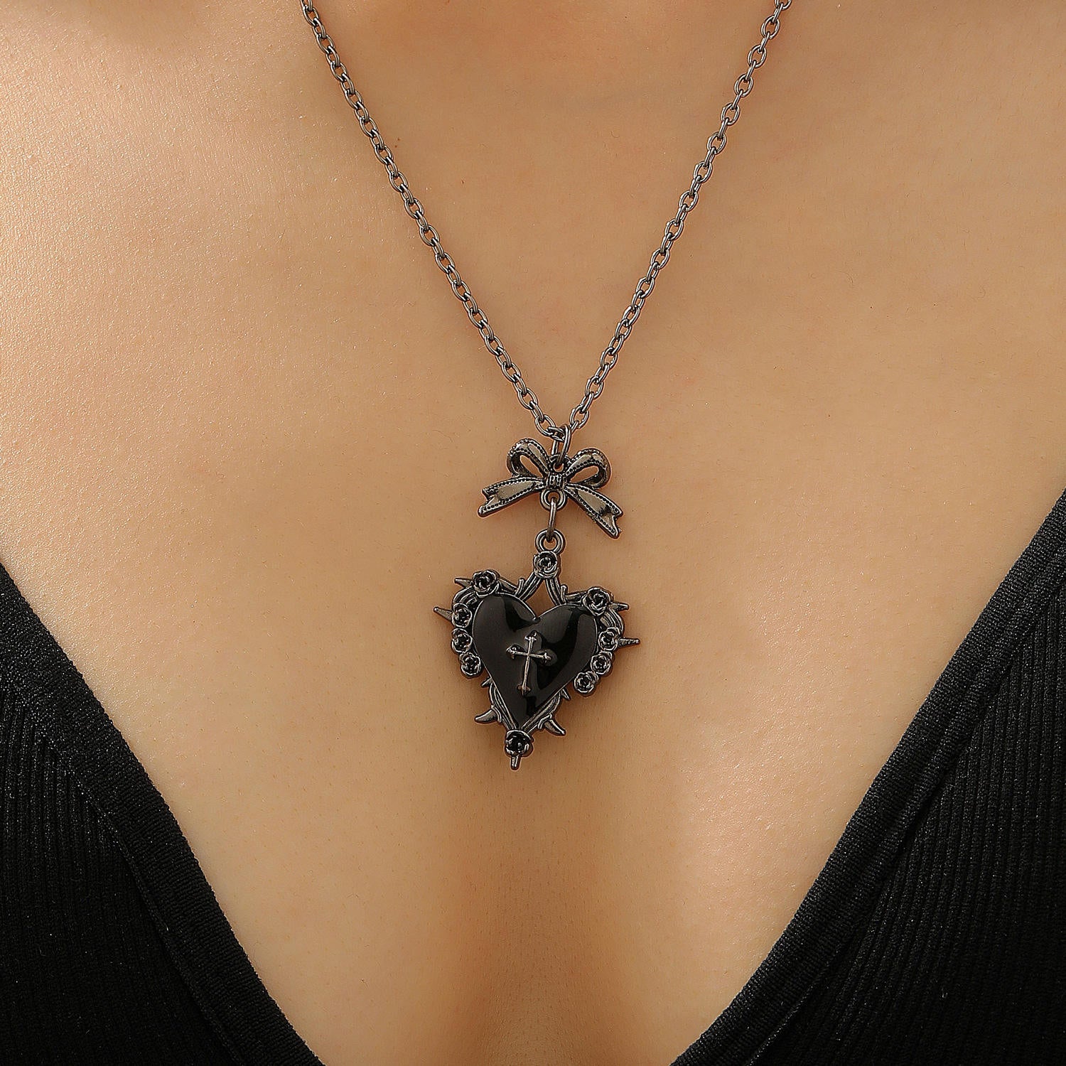 Goth Punk Heart Necklace
