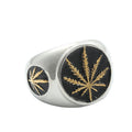 Round Ring with Gold Leaf Accent