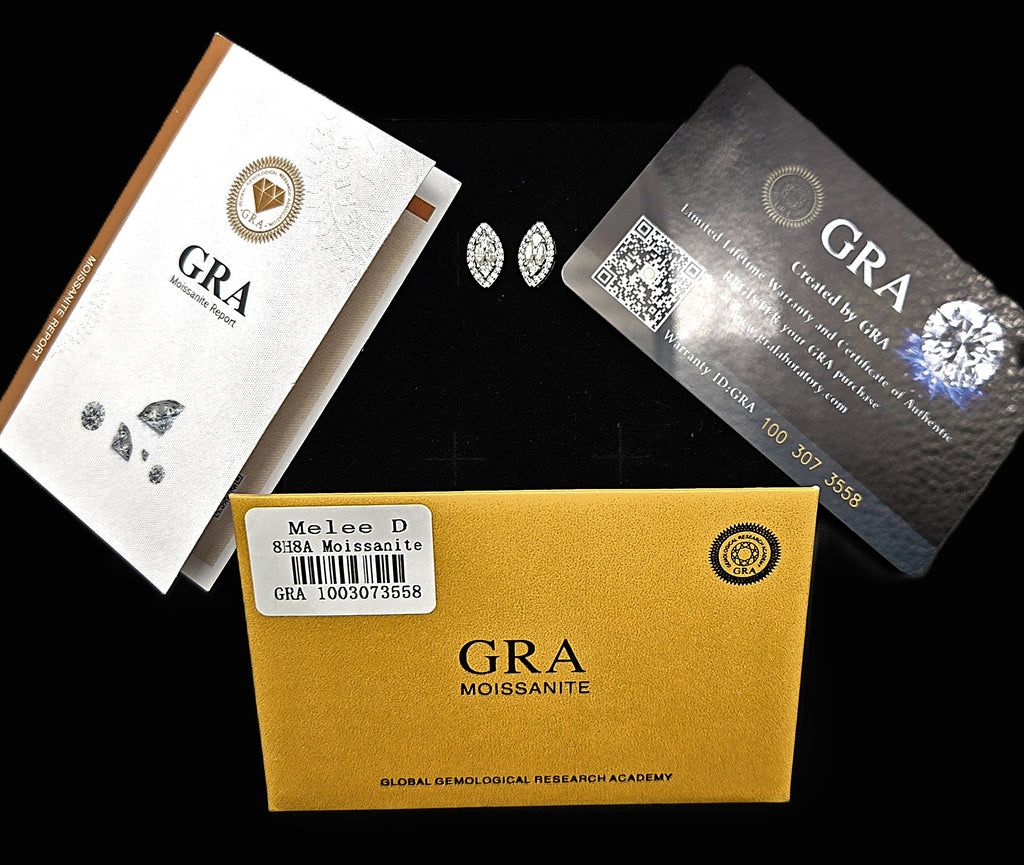 GRA Certified Moissanite Marquise Earrings