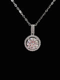 Moissanite Halo Solitaire Necklace GRA Certified