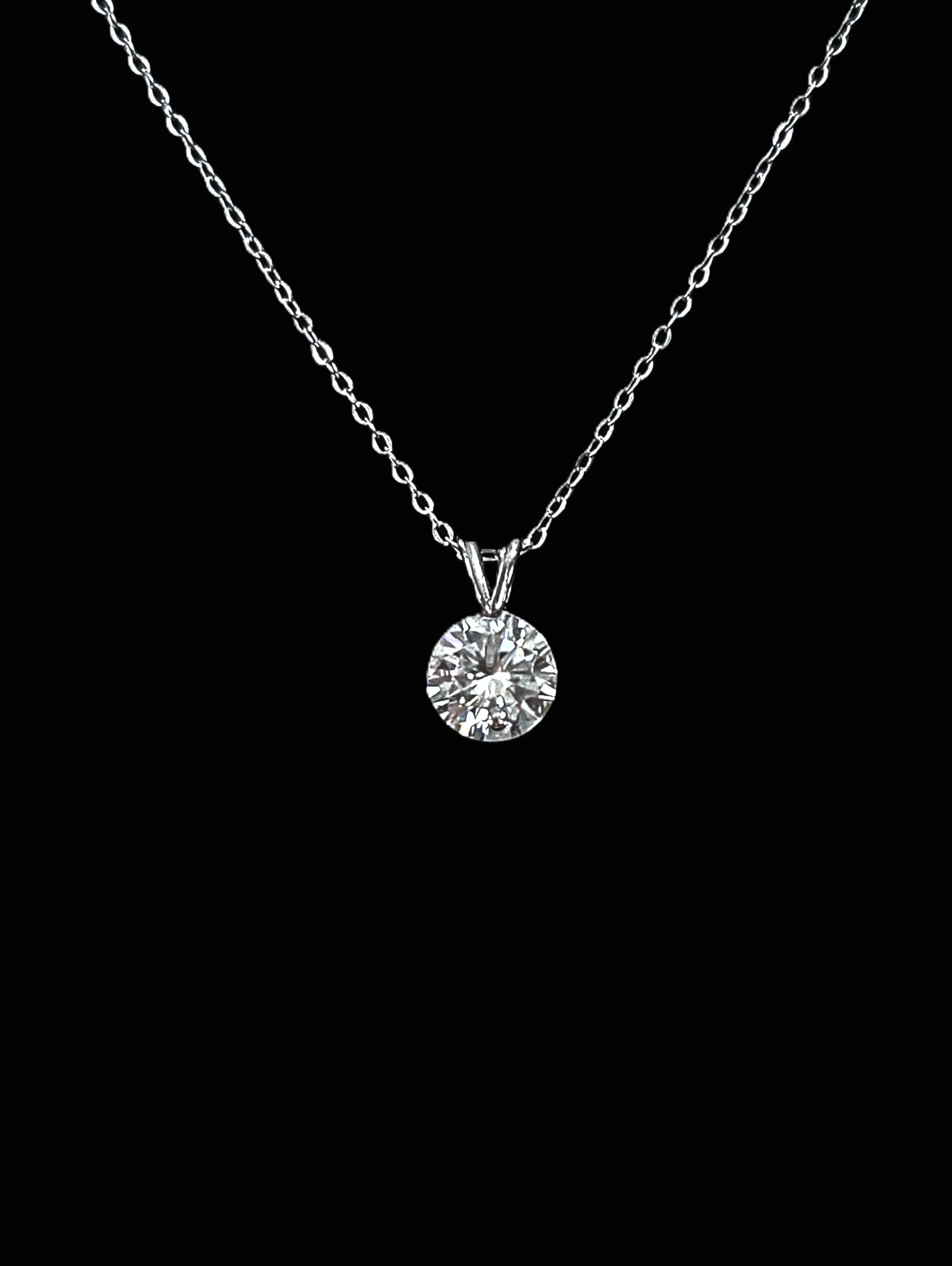Moissanite GRA Certified Traditional Solitaire Necklace