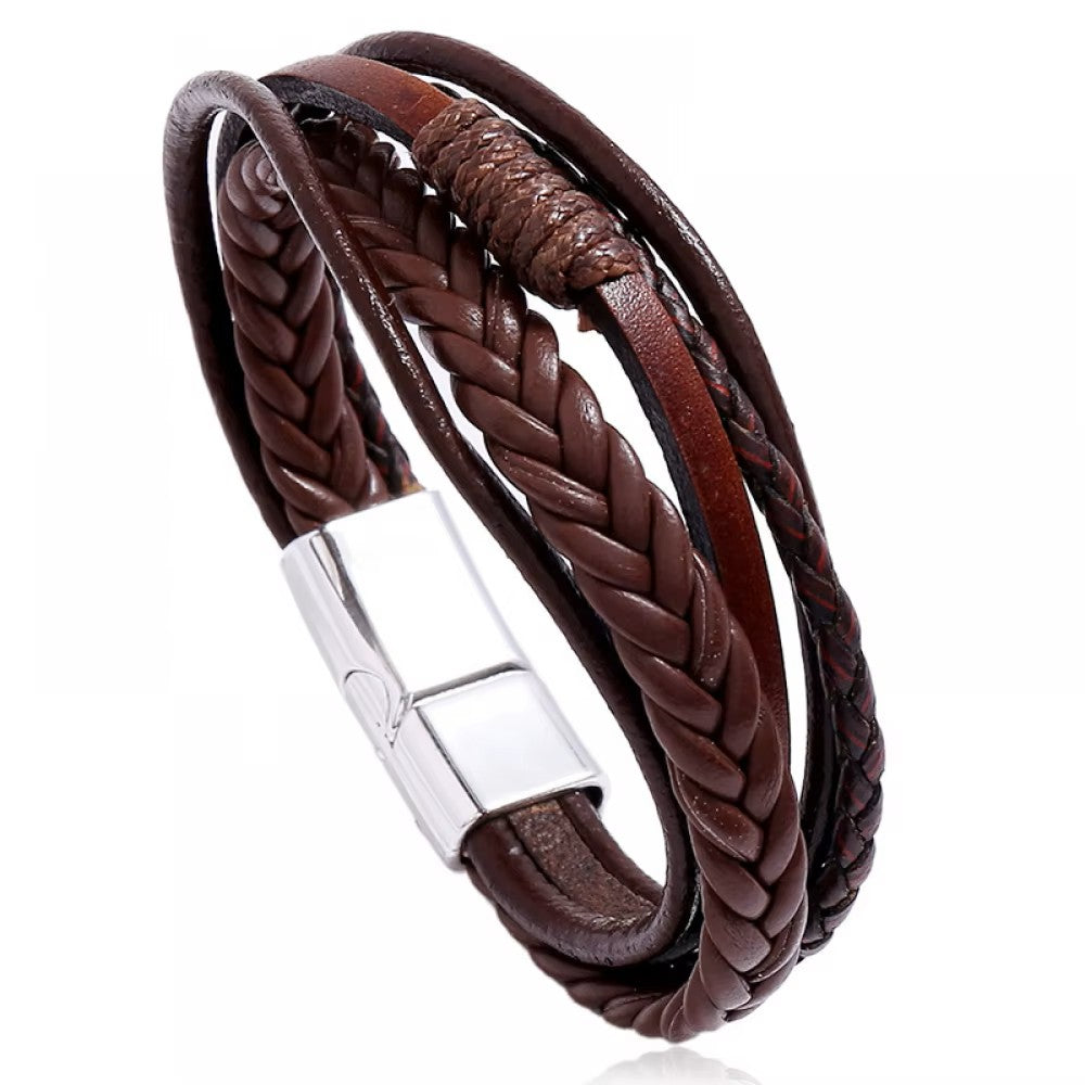 Modern 5 Strand Leather Bracelet