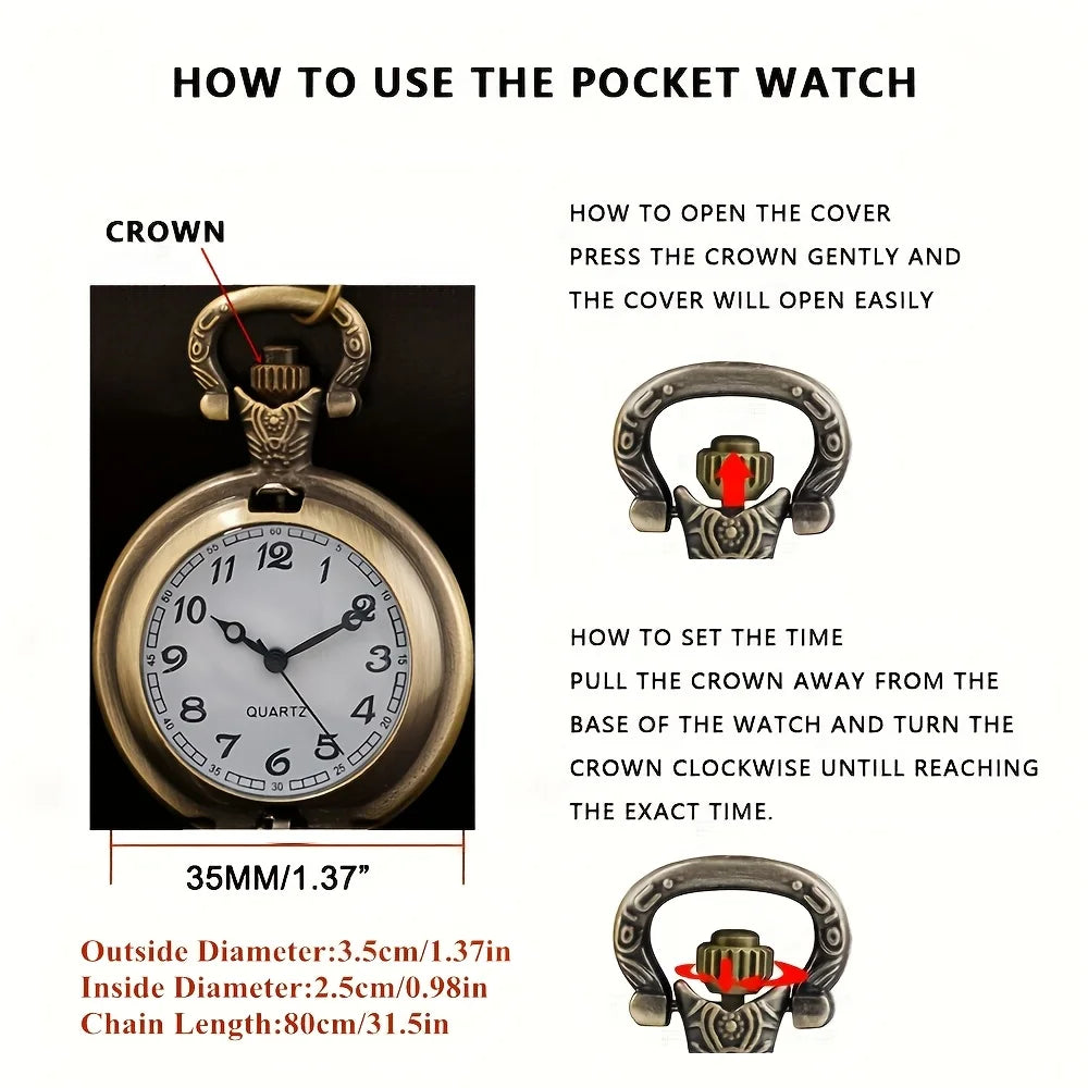 Black Motorcycle Pocket Watch