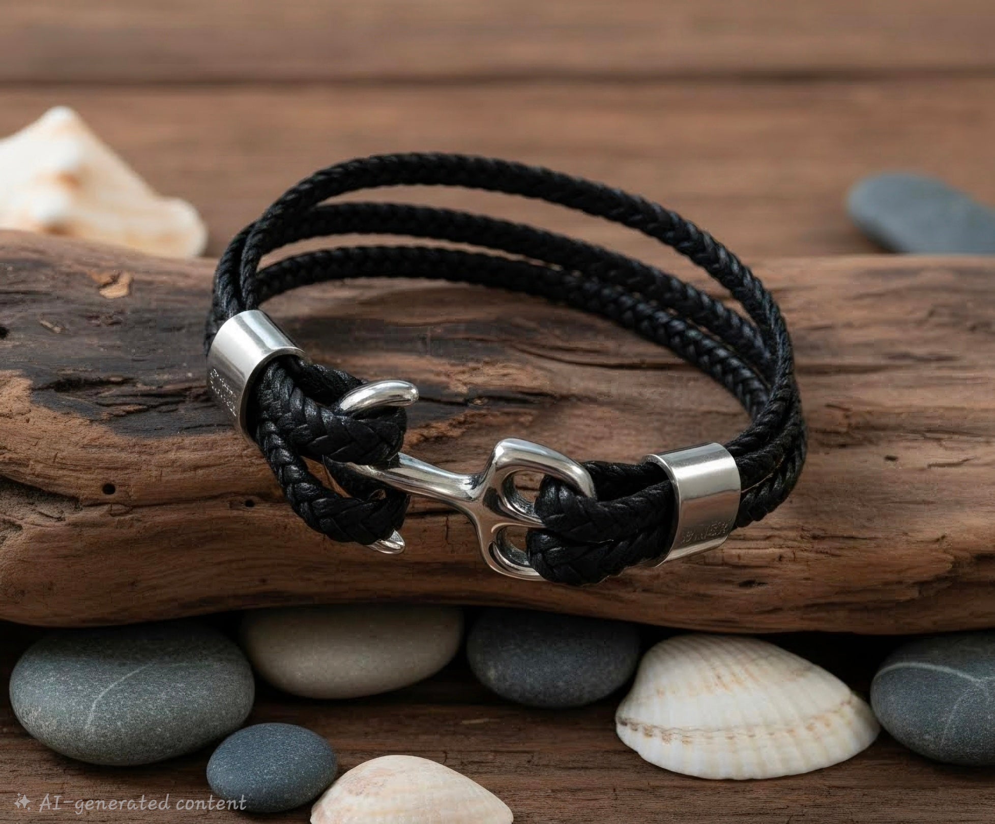 Anchor Leather Bracelet