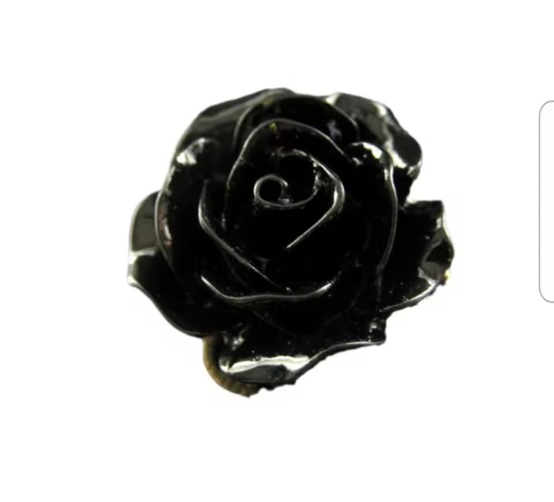 Large Black Rose Ring