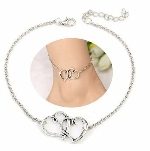 Double Heart Arrow Ankle Bracelet