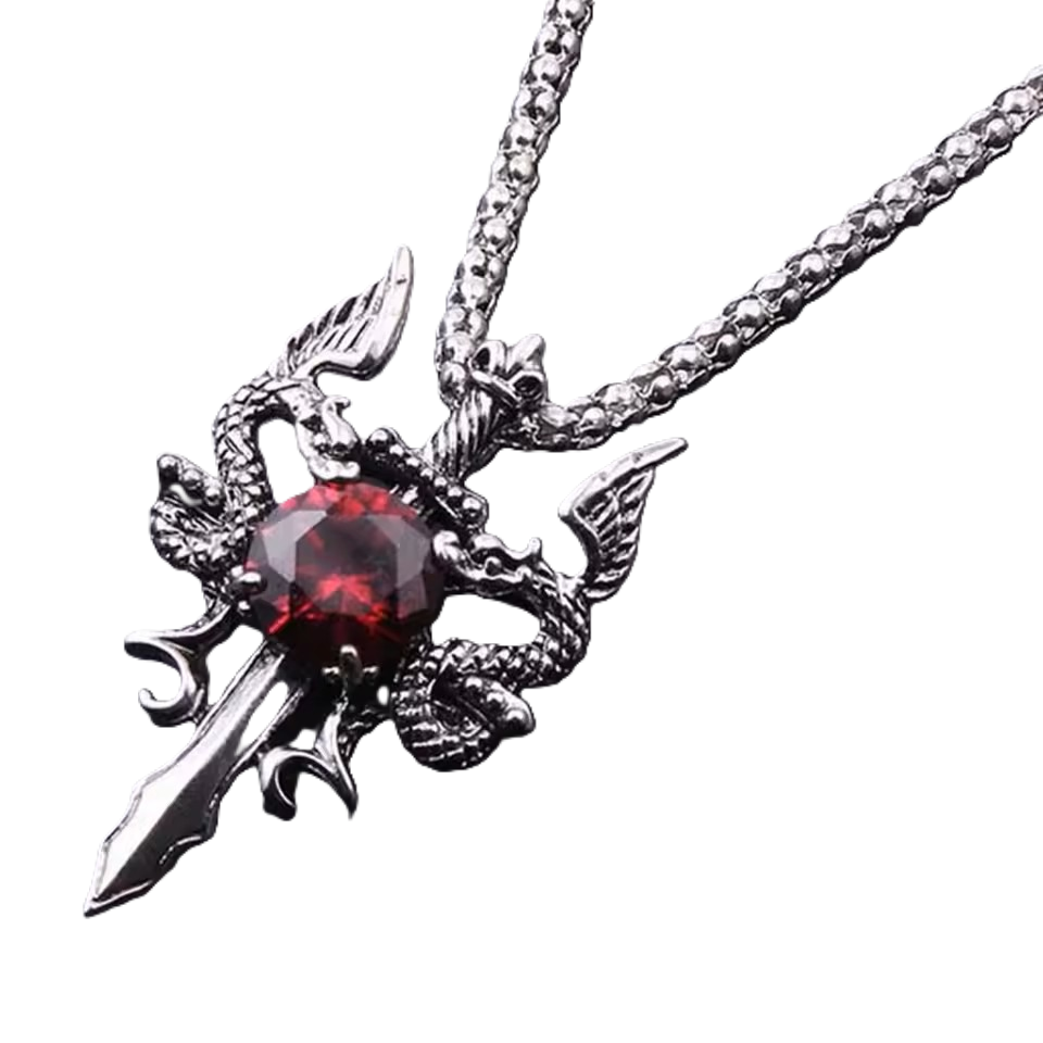 Dragon Wings and Sword Necklace