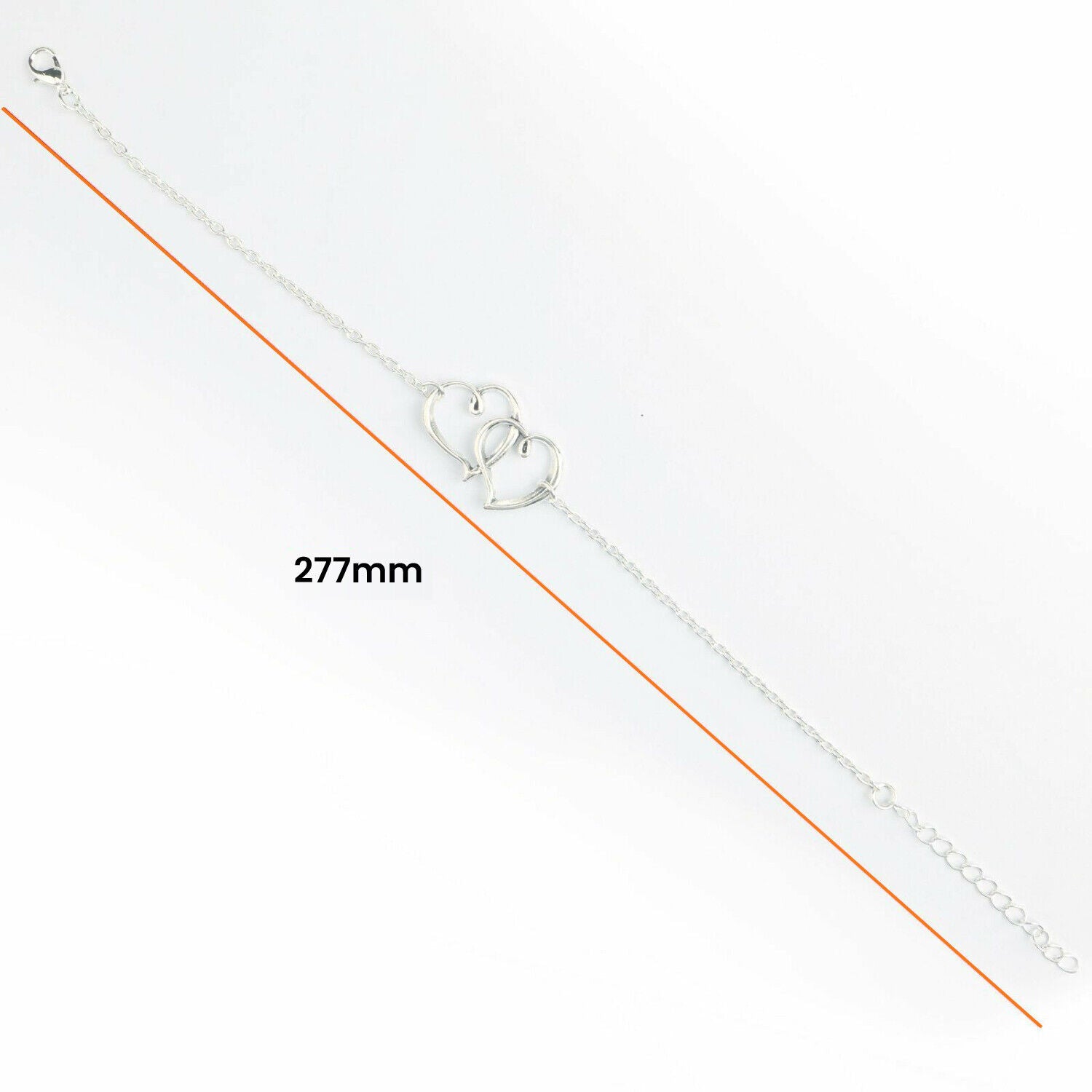 Double Heart Arrow Ankle Bracelet