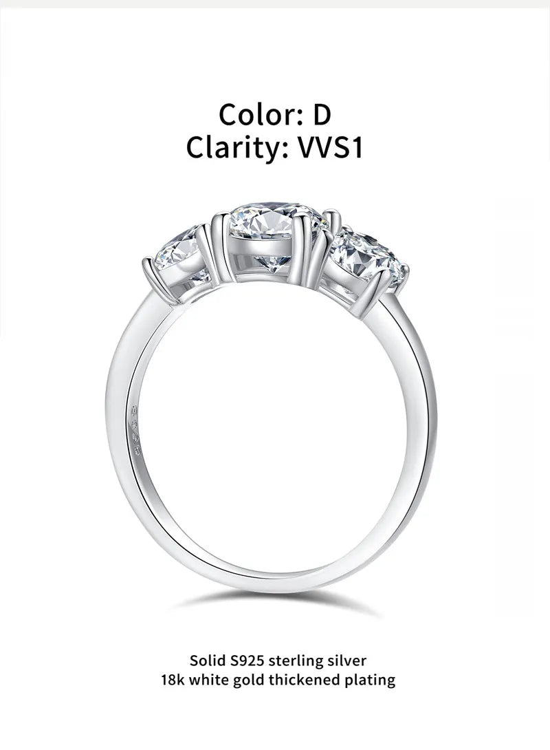 S925 Moissanite Sterling Silver Ring