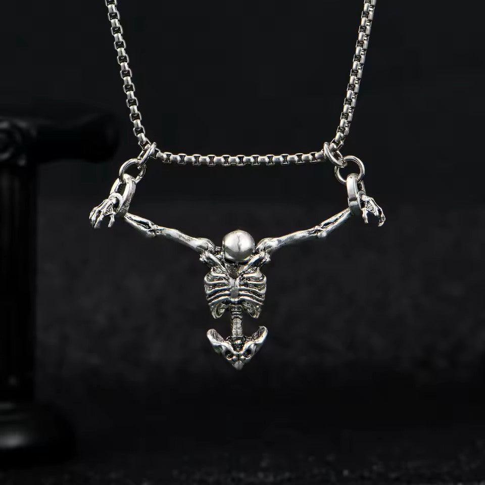 Hanging Skeleton Pendant Necklace