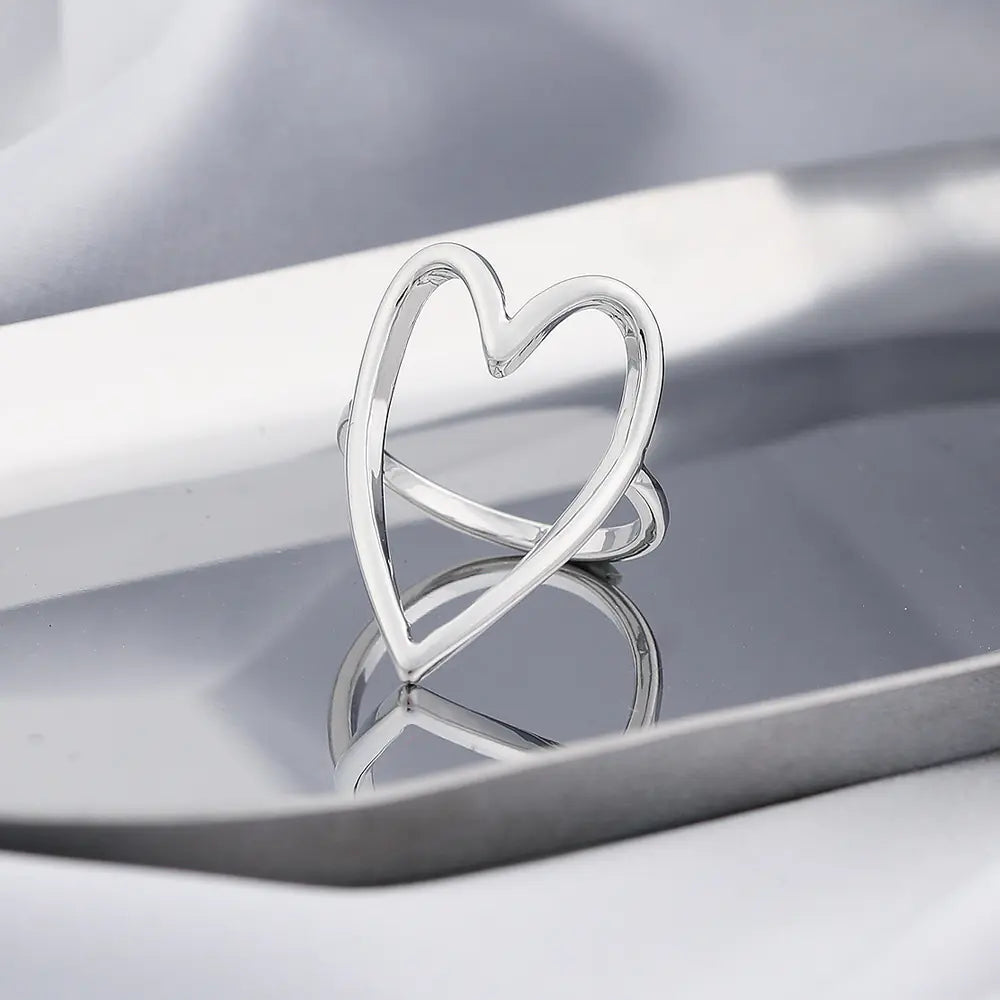 Hollow Heart-shaped Ring