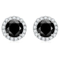 Black Moissanite Earrings with halo setting