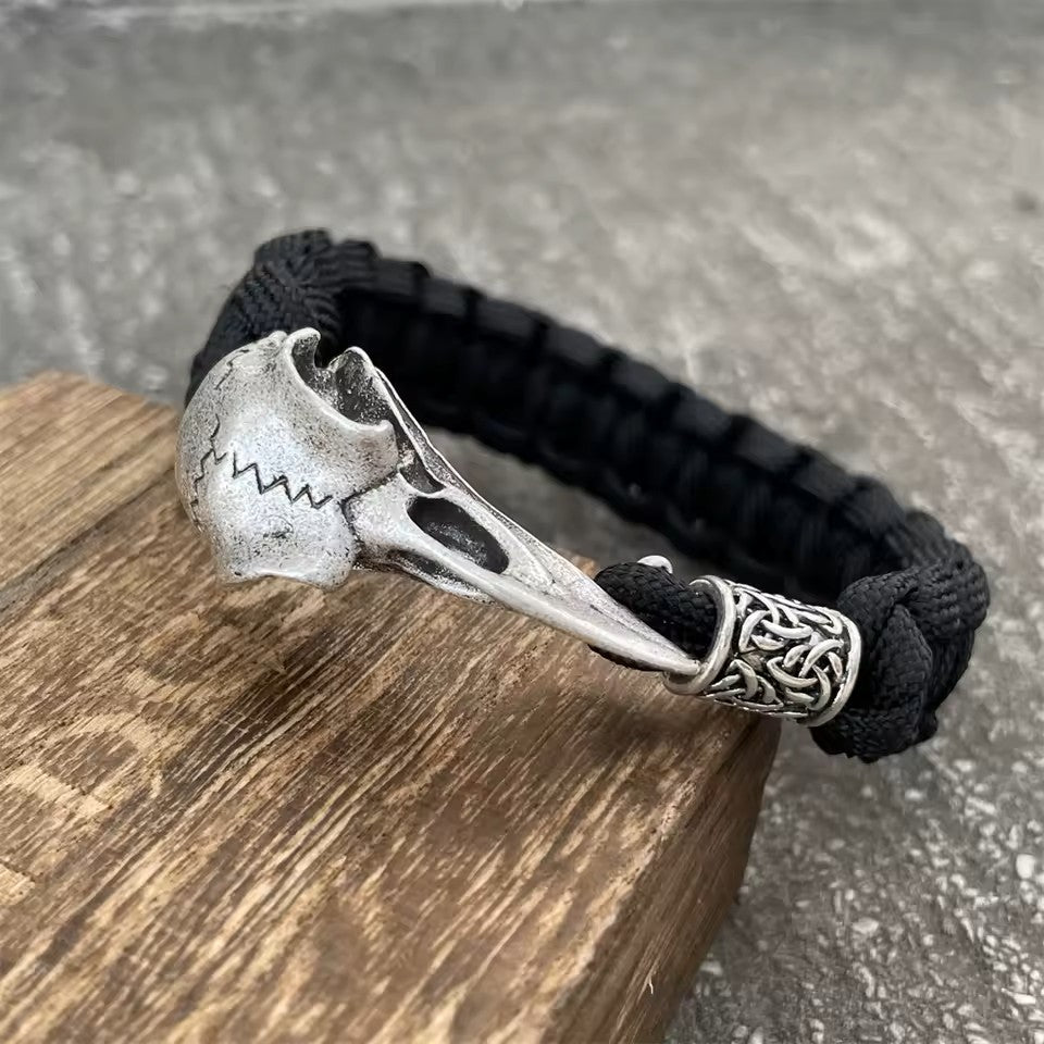 Raven Skull Rope Bracelet