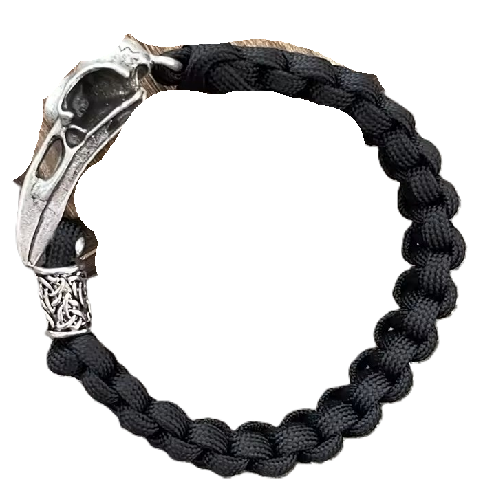 Raven Skull Rope Bracelet