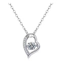 1/2 CT Moissanite Heart Necklace GRA Certified