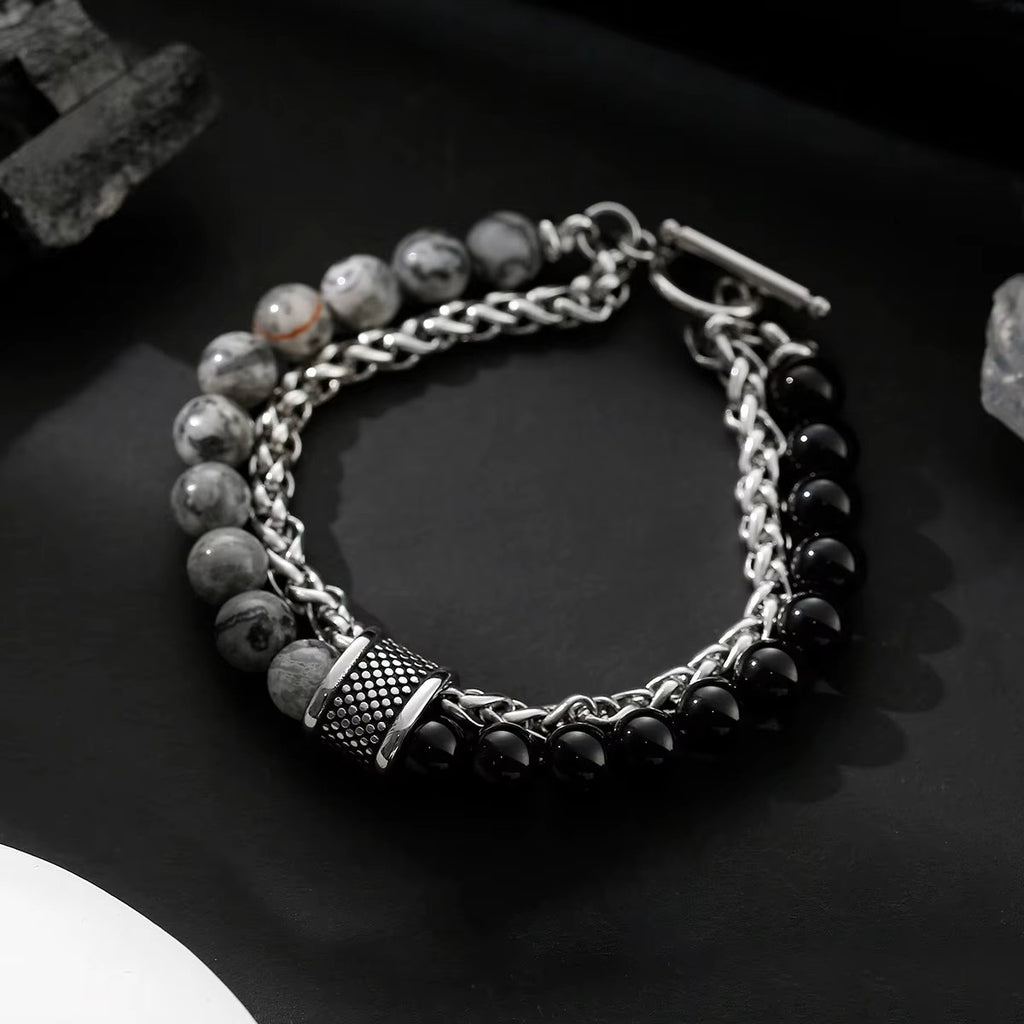 Tiger Eye Bead Bracelet with Chain