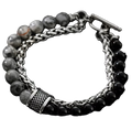 Tiger Eye Bead Bracelet with Chain